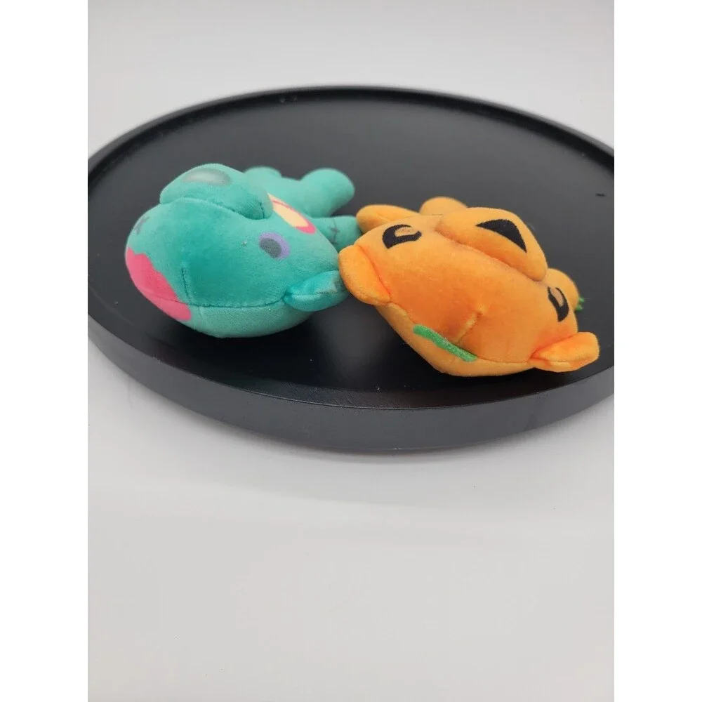 2 Deddy Bears Mini Plush Gothic Coffin  Zombear Undead Zombie Blue and Orange 5